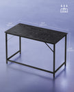Computer Desk – Metal and Wood – Black with Wood Grain – Industrial Design