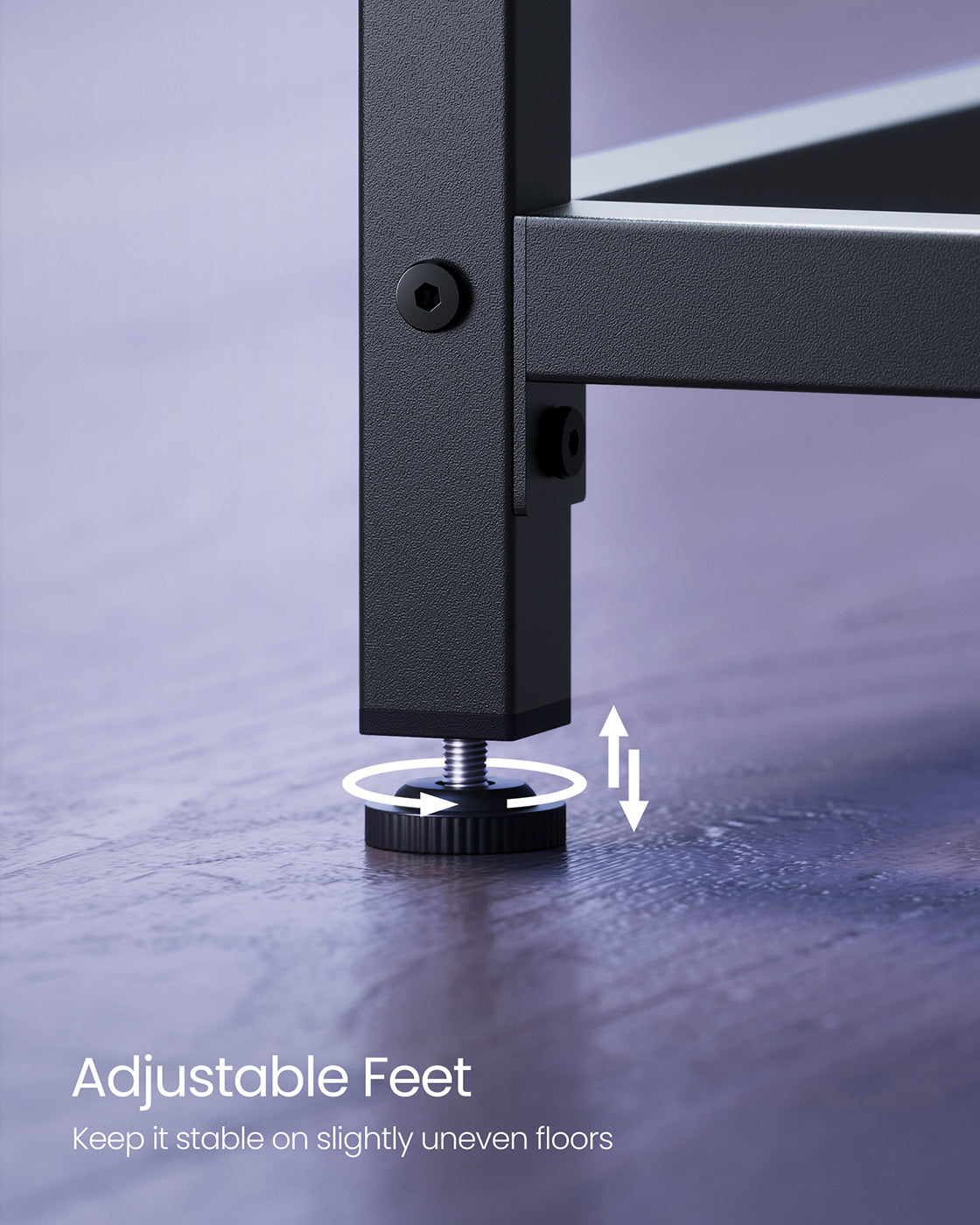 Computer Desk – Metal and Wood – Black with Wood Grain – Industrial Design