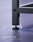 Computer Desk – Metal and Wood – Black with Wood Grain – Industrial Design