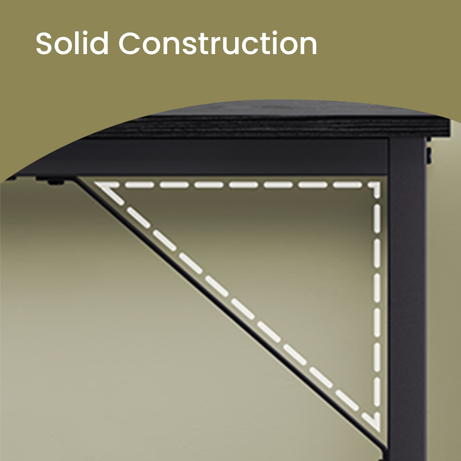 Computer Desk – Metal – Rustic Brown – Industrial Design, Easy Assembly