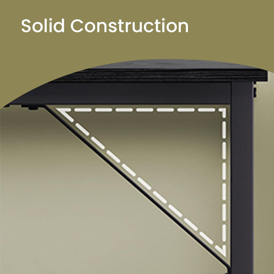 Computer Desk – Metal – Rustic Brown – Industrial Design, Easy Assembly