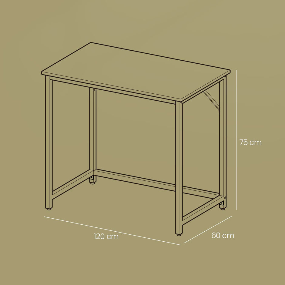 Computer Desk – Metal – Rustic Brown – Industrial Design, Easy Assembly