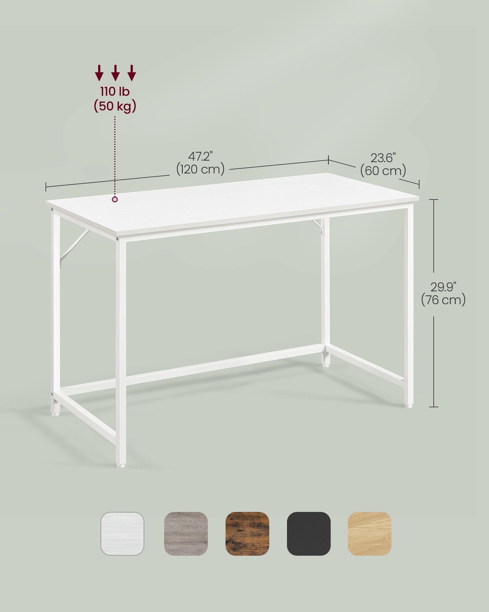 Small Office Desk – Wood – Maple White and Cloud White – Industrial Design, Simple Assembly