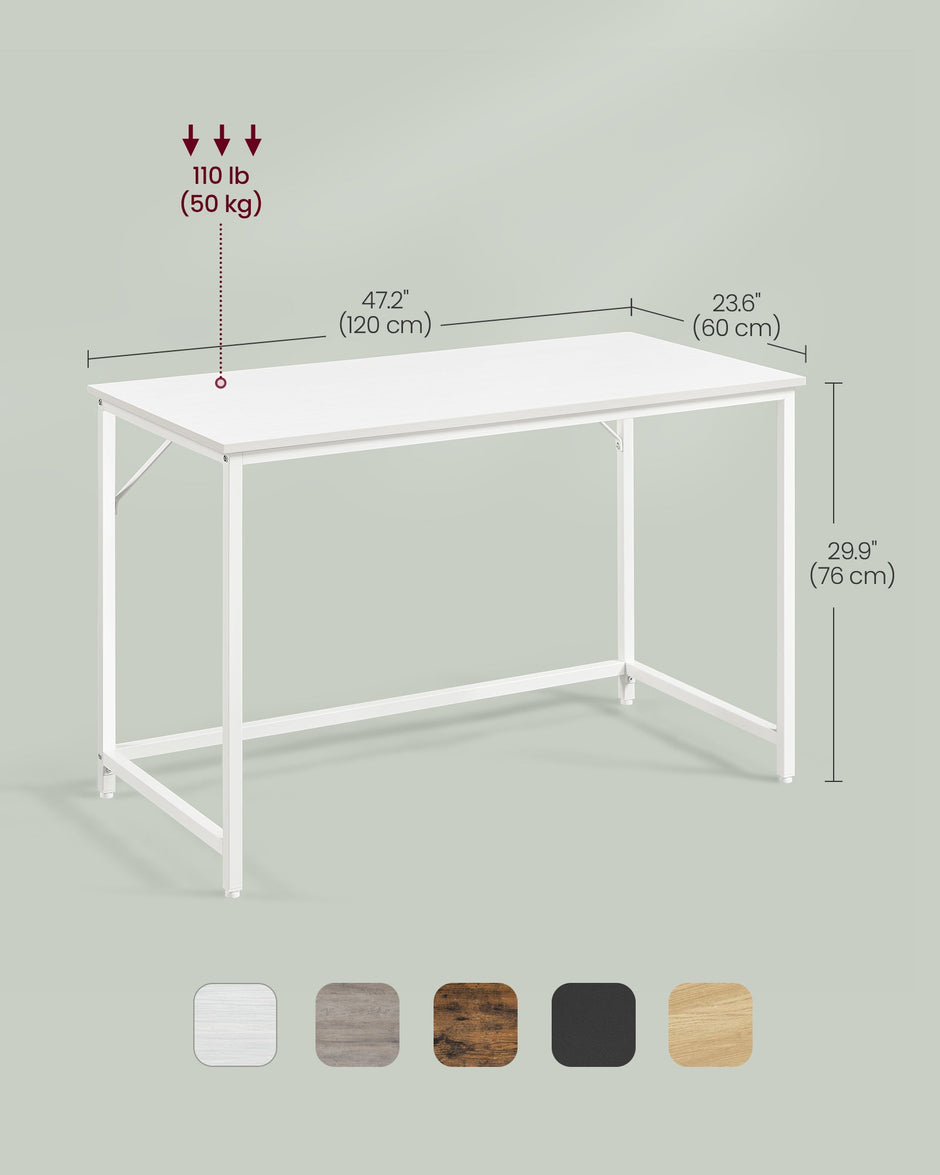 Small Office Desk – Wood – Maple White and Cloud White – Industrial Design, Simple Assembly