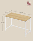 Small Office Desk – Metal and Wood – Natural Oak and Pearl White – Industrial Design