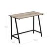 Computer Desk – Steel Frame – Greige and Black – Rustic Top, Easy Assembly