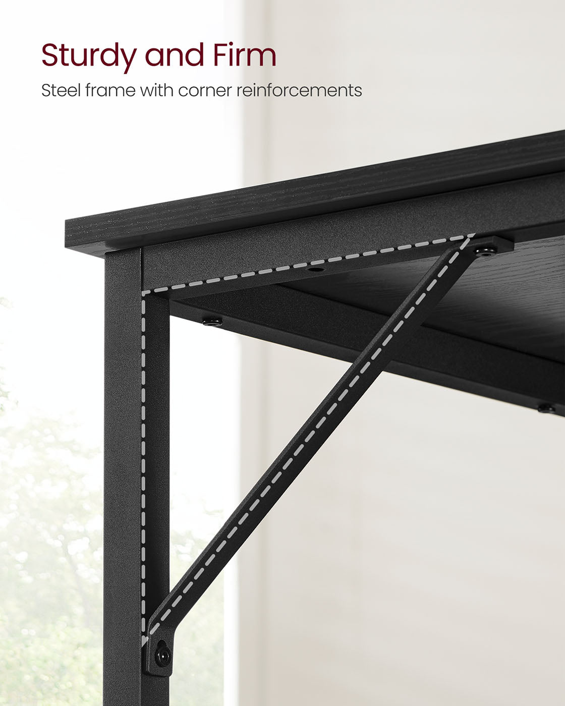 Computer Desk – Steel – Hazelnut Brown and Black – Industrial Design