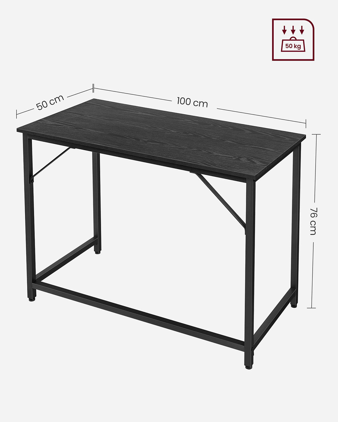 Computer Desk – Steel – Hazelnut Brown and Black – Industrial Design