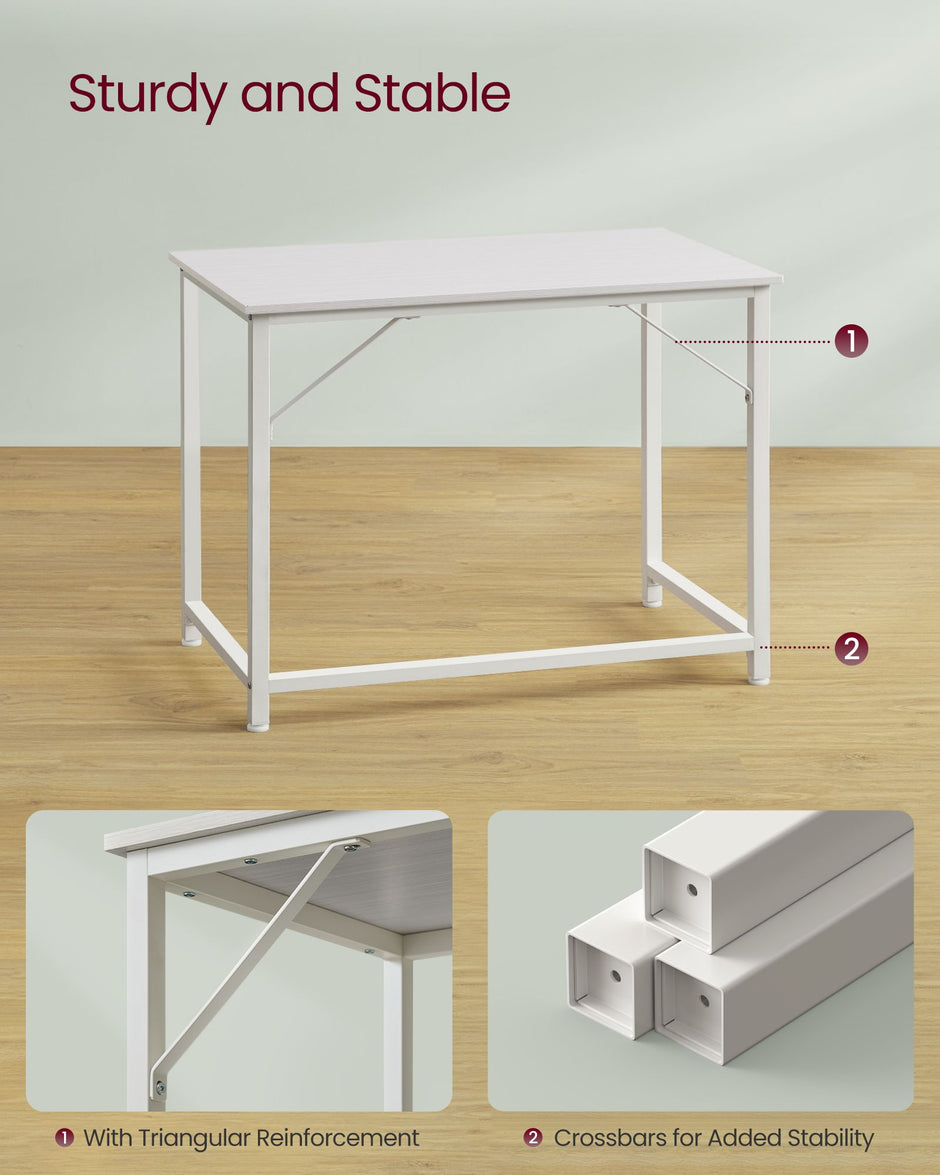 Small Office Desk – Steel – Hazelnut Brown and Black – Industrial Design with Simple Assembly