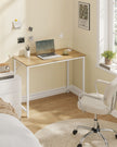 Computer Desk – Steel – Natural Oak and Pearl White – Industrial Design