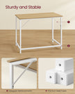 Computer Desk – Steel – Natural Oak and Pearl White – Industrial Design