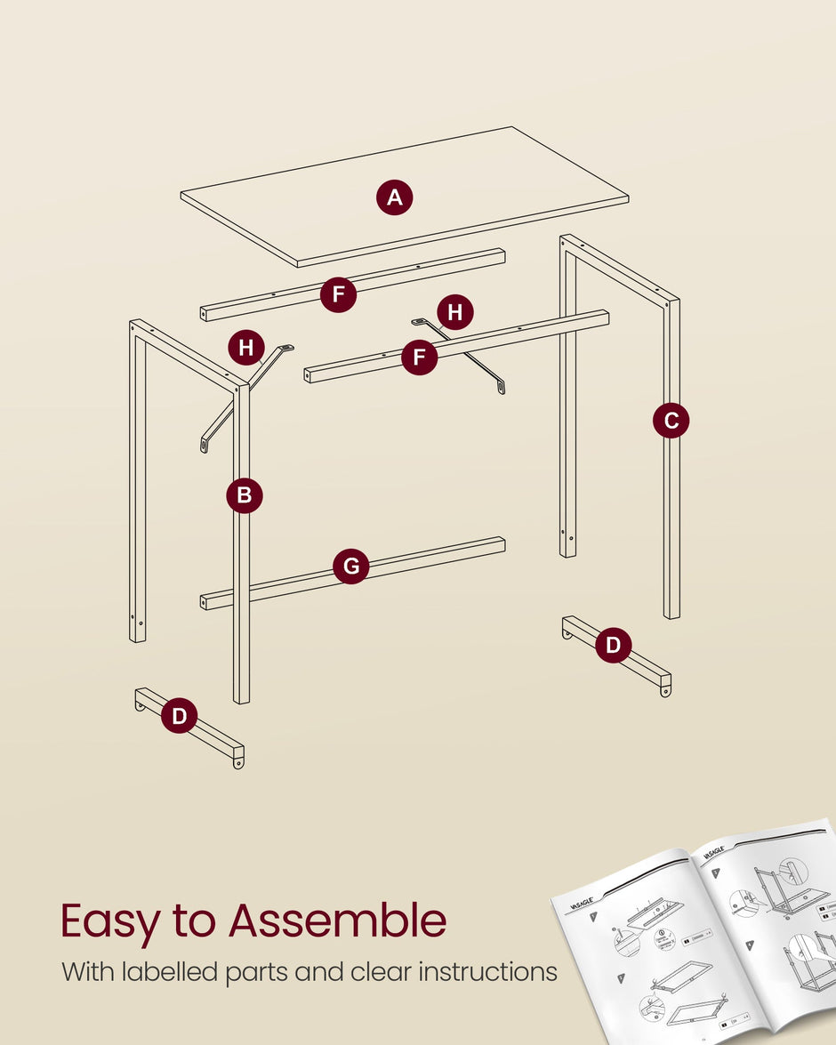 Computer Desk – Steel – Natural Oak and Pearl White – Industrial Design