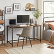 Small Office Desk – Steel – Hazelnut Brown and Black – Industrial Design with Simple Assembly