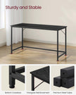 Computer Desk – Steel – Hazelnut Brown and Black – Industrial Design, Simple Assembly, Small Office Table
