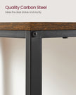 Computer Desk – Steel – Rustic Brown and Ink Black – With 2 Shelves