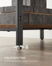 Computer Desk – Steel – Rustic Brown and Ink Black – With 2 Shelves