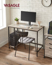 Computer Desk – Steel – Ebony Black – Modern Design with 2 Shelves