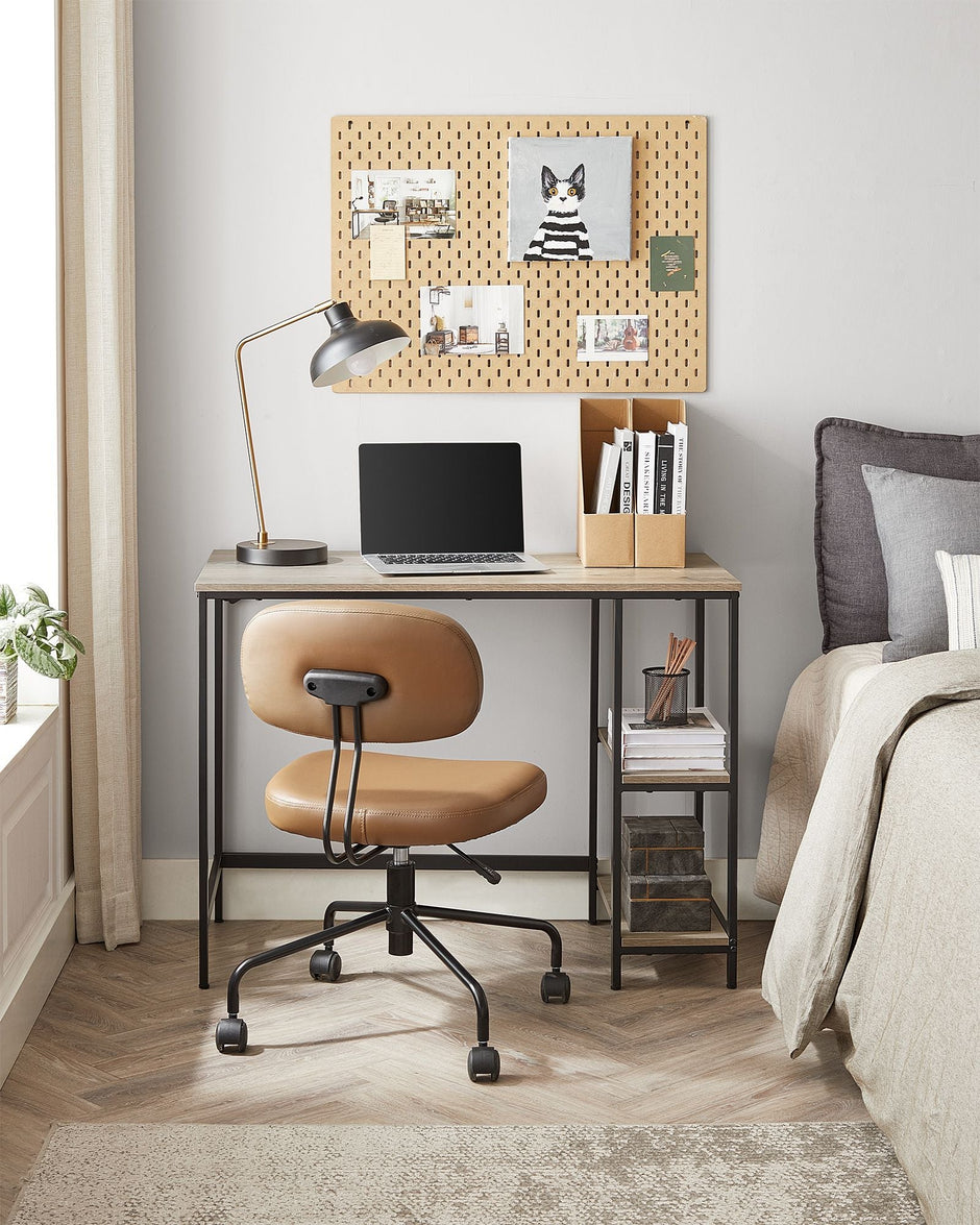 Writing Desk – Steel – Modern – Versatile Shelving Options