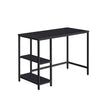 Computer Desk – Steel – Ebony Black – Modern Design with 2 Shelves
