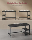 Computer Desk – Steel – Ebony Black – Modern Design with 2 Shelves