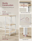 Computer Desk – Steel – Natural Beige and Pearl White – Includes 2 Shelves