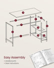 Computer Desk – Steel – Natural Beige and Pearl White – Includes 2 Shelves
