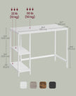 Computer Desk – Steel and Wood – Maple White – 100 cm Wide with Adjustable Shelves