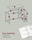 Computer Desk – Steel and Wood – Maple White – 100 cm Wide with Adjustable Shelves