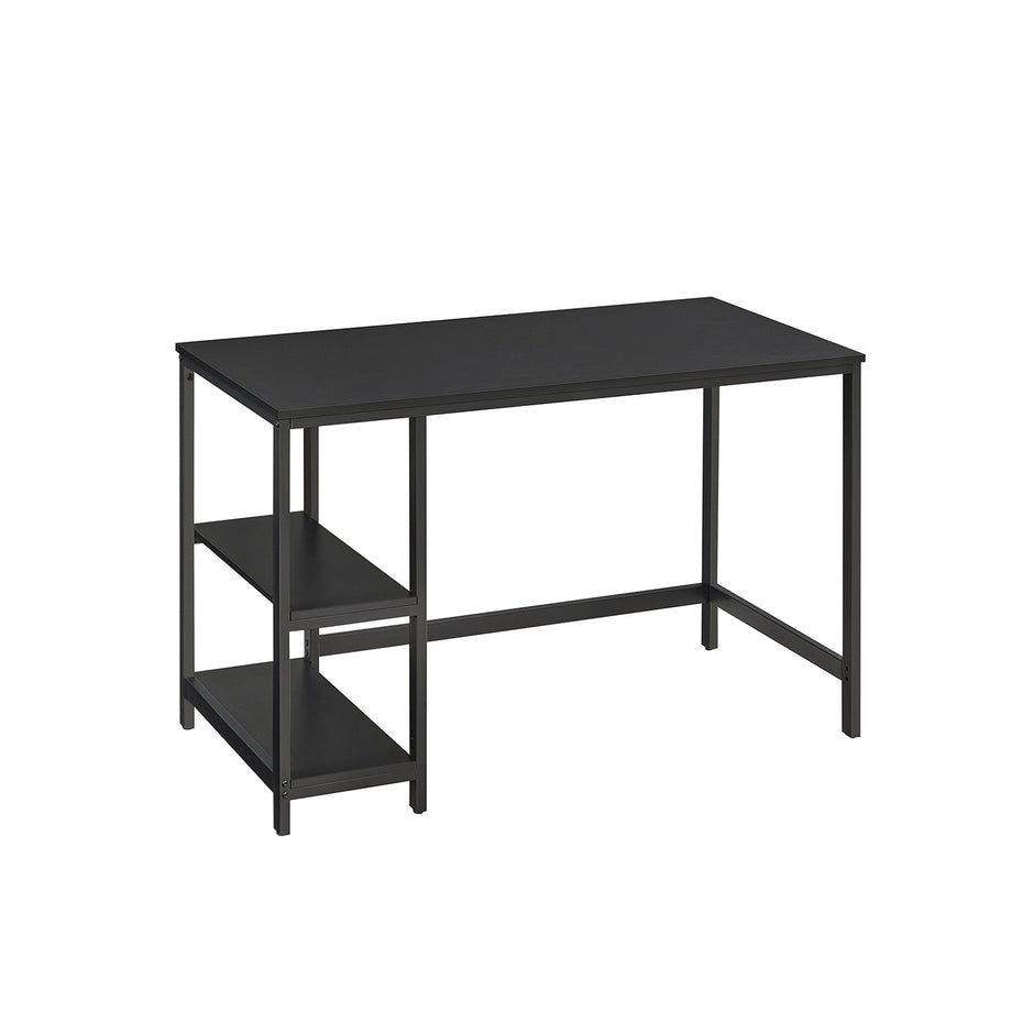 Writing Desk – Metal and Wood – Rustic Brown – Versatile Shelving Option