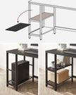 Writing Desk – Metal and Wood – Rustic Brown – Versatile Shelving Option