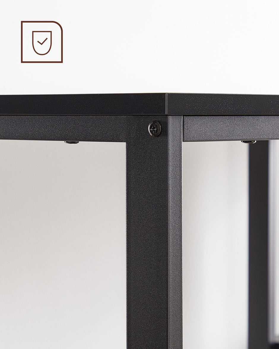 Writing Desk – Metal and Wood – Rustic Brown – Versatile Shelving Option