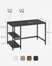 Writing Desk – Metal and Wood – Rustic Brown – Versatile Shelving Option