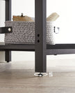 Writing Desk – Metal and Wood – Rustic Brown – Versatile Shelving Option
