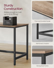 Writing Desk – Metal and Wood – Camel Brown and Ink Black – Adjustable Shelves