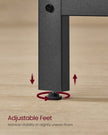 Writing Desk – Metal and Wood – Camel Brown and Ink Black – Adjustable Shelves