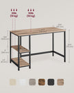 Writing Desk – Metal and Wood – Camel Brown and Ink Black – Adjustable Shelves