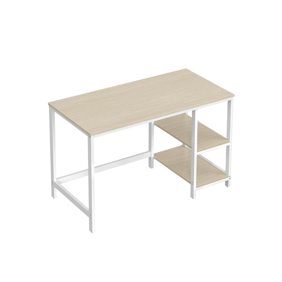 Writing Desk – Metal and Wood – Rustic Brown – Versatile Shelving Option