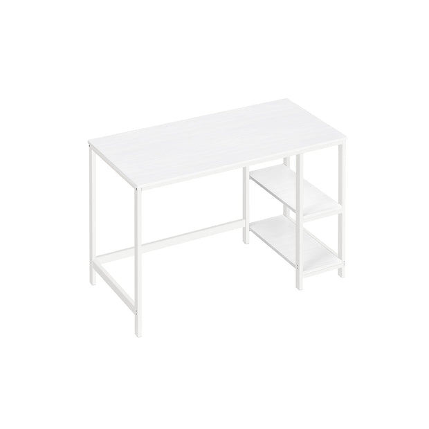 Writing Desk – Metal and Wood – Rustic Brown – Versatile Shelving Option