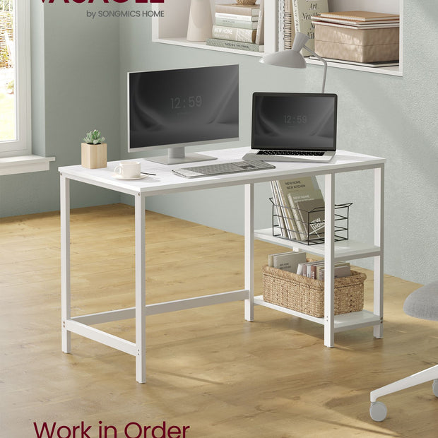 Writing Desk – Steel – Modern – Versatile Shelving Options