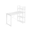 Writing Desk – Wood and Metal – Rustic Brown and Black – Adjustable Storage Shelves