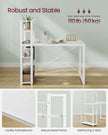 Computer Desk – Engineered Wood – Maple White – Versatile Storage Shelves