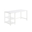 Computer Desk – Steel – Maple White – Modern Design with 2 Shelves