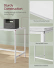 Computer Desk – Steel – Maple White – Modern Design with 2 Shelves