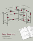 Computer Desk – Steel – Maple White – Modern Design with 2 Shelves