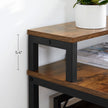 Writing Study Desk – Wood and Metal – Rustic Brown and Black – Monitor Stand and File Storage Shelves