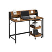 Writing Desk – Steel – Rustic Brown and Black – With Monitor Stand and Cable Management