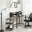 Writing Desk – Steel – Rustic Brown and Black – With Monitor Stand and Cable Management