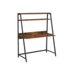 Computer Desk – Wood – Rustic Brown and Black – Multifunctional Storage Shelves