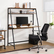 Computer Desk – Wood – Rustic Brown and Black – Multifunctional Storage Shelves