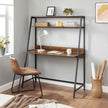 Computer Desk – Wood – Rustic Brown and Black – Multifunctional Storage Shelves
